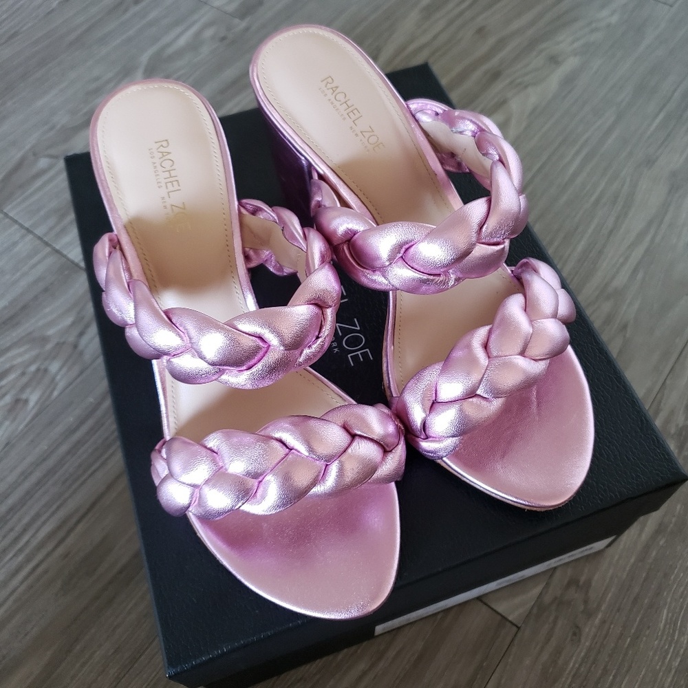 Rachel Zoe Metallic Braided Sandals